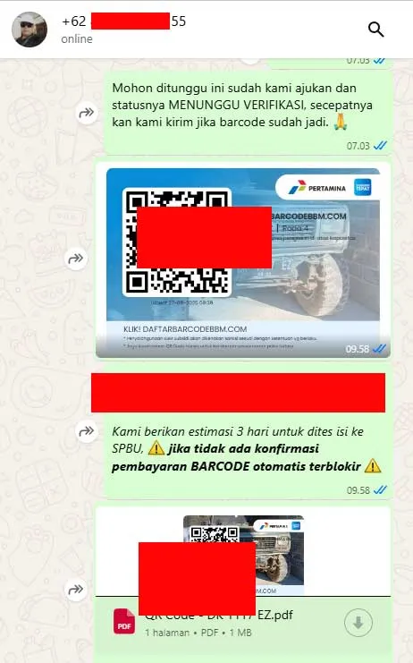 Contoh 2 Barcode BBM Subsidi